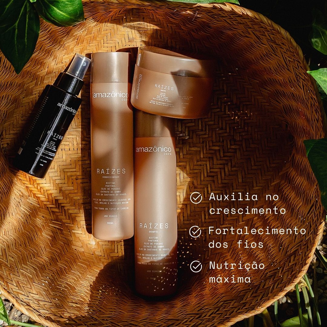 Kit Raízes Shampoo + Máscara + Condicionador + Tônico | Amazônico Care