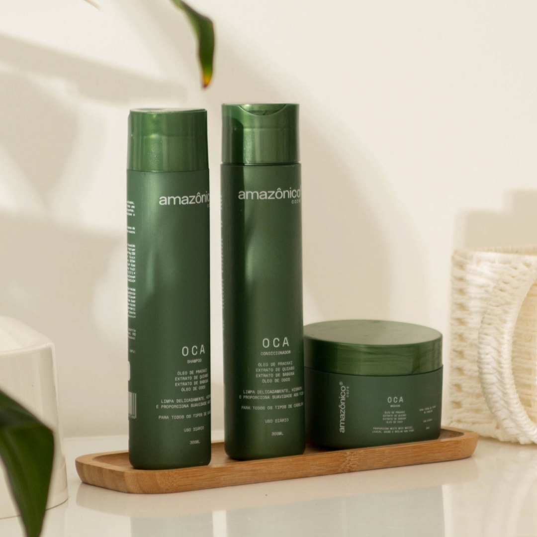 Kit Oca Shampoo + Condicionador + Máscara + Liso Fluido Termoativo | Amazônico Care