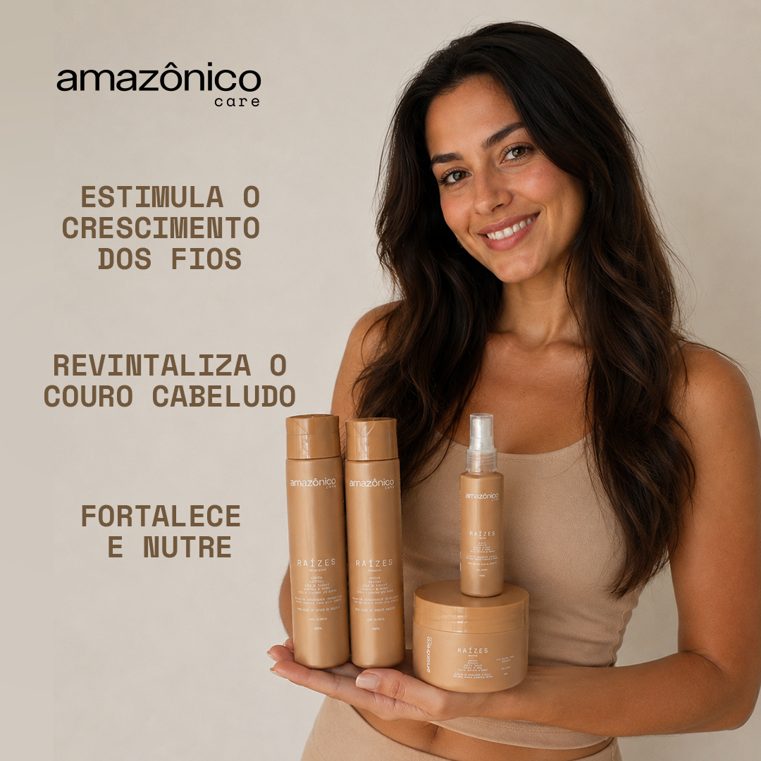 Kit Raízes Shampoo + Máscara + Condicionador + Tônico | Amazônico Care