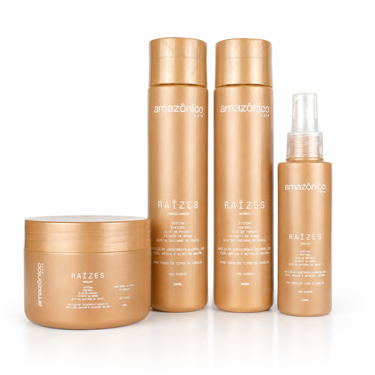 Kit Raízes Shampoo + Máscara + Condicionador + Tônico | Amazônico Care